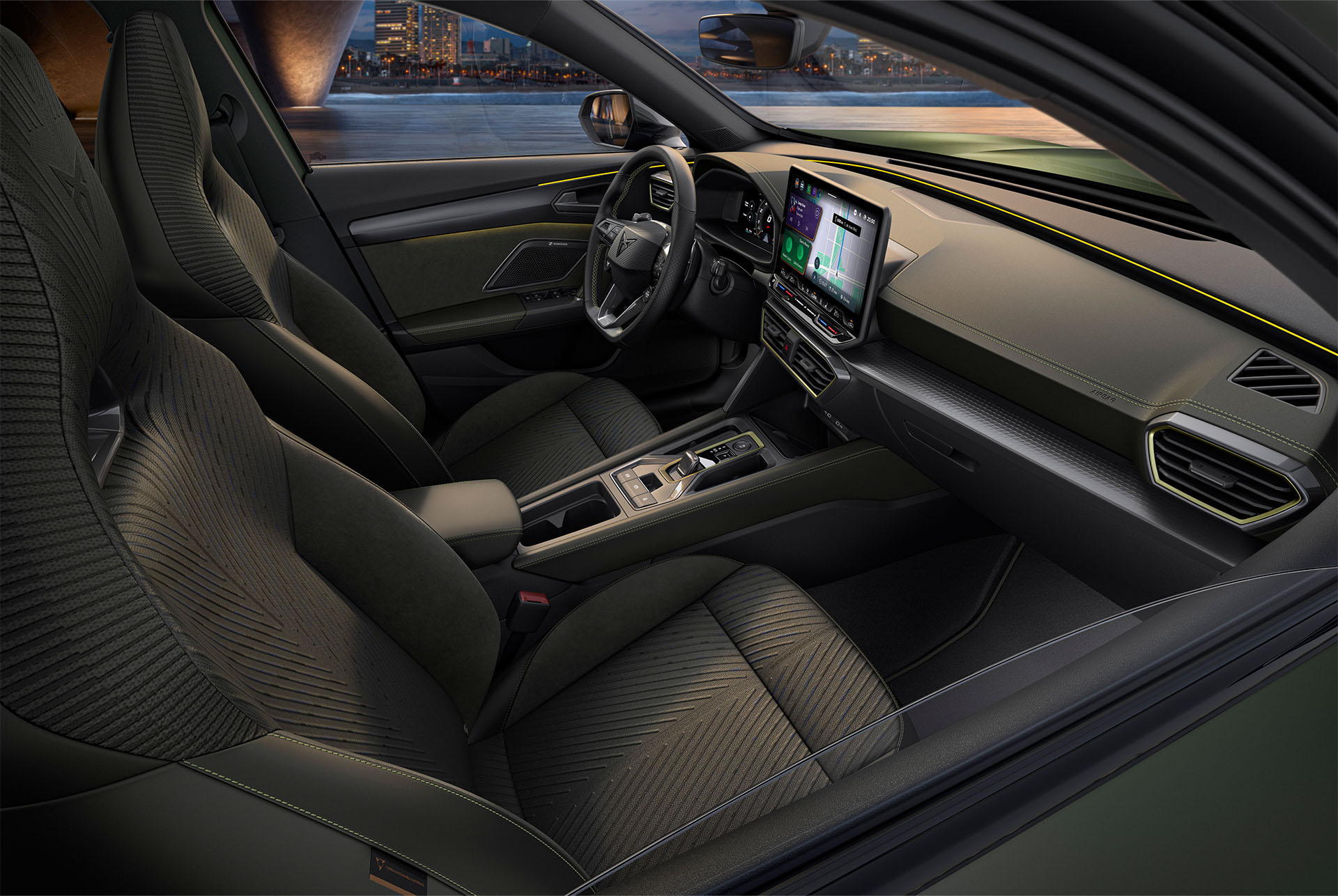Interior shot of the CUPRA Formentor to showcase details of the Tribe Edition, such as the upholstery, crafted with sustainable centre fabrics.