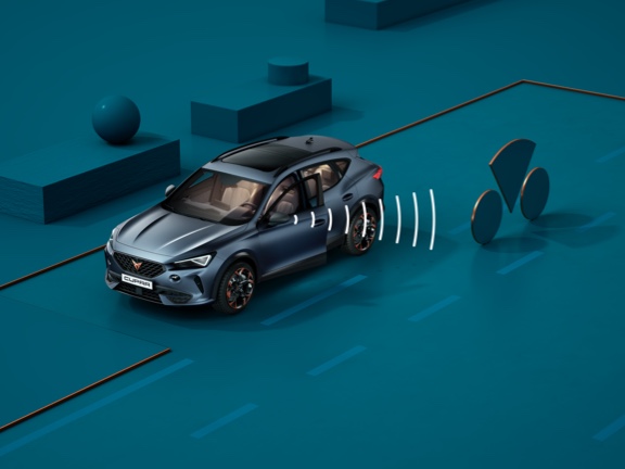new CUPRA Leon 5 door ehybrid compact sports car safety features traffic sign recognition 